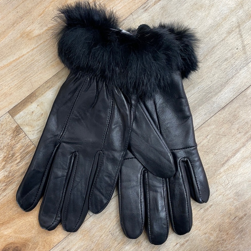 Real Fur Leather Gloves
